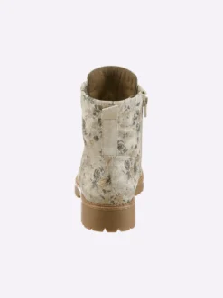 Stiefelette im Blüten-Dessin