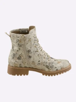 Stiefelette im Blüten-Dessin