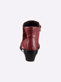 Stiefelette mit Leo-Muster, Glattleder