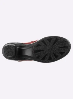 Stiefelette mit Leo-Muster, Glattleder