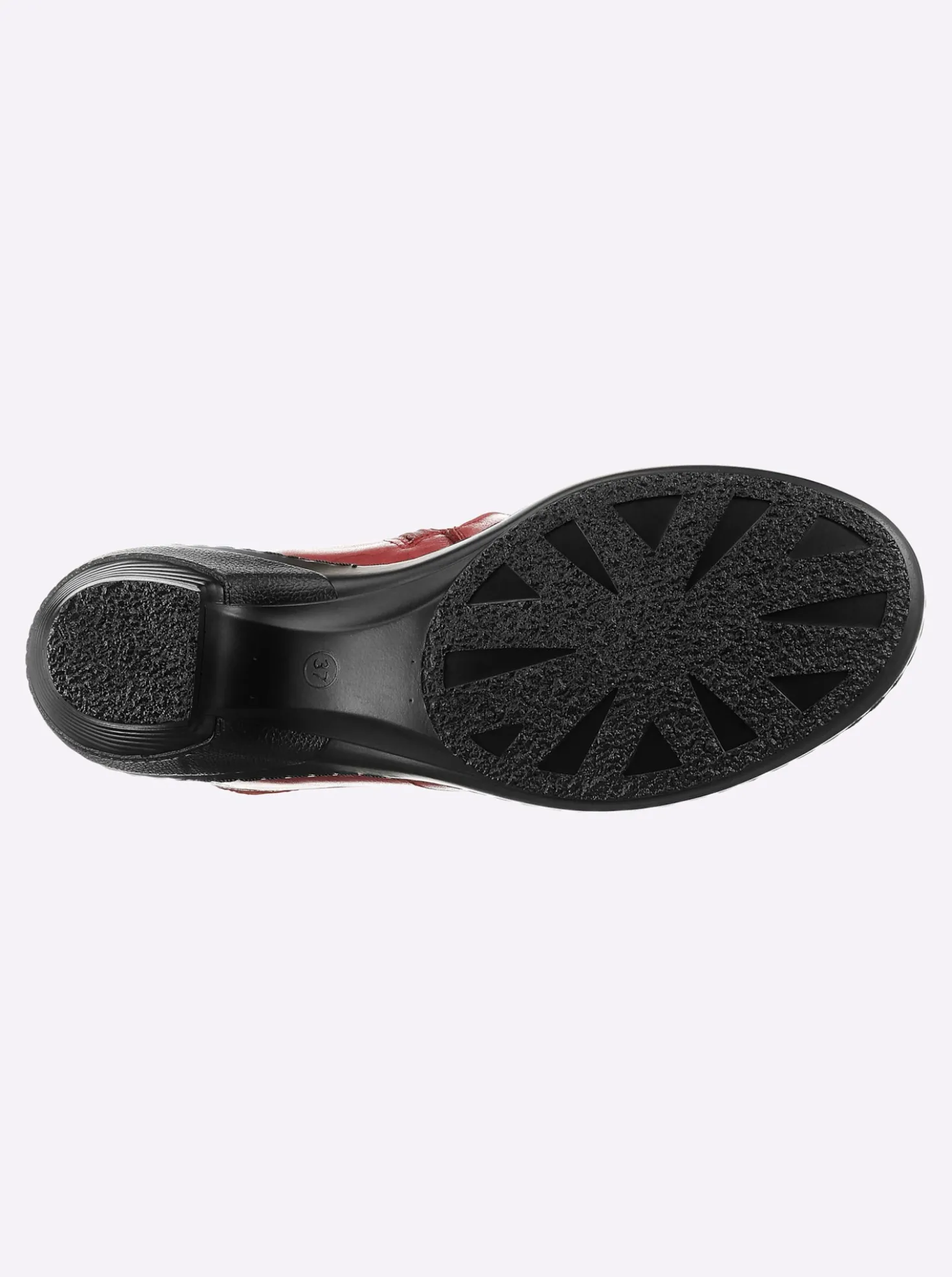 Stiefelette mit Leo-Muster, Glattleder