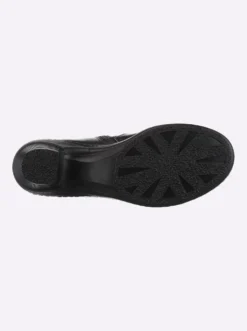 Stiefelette mit Leo-Muster, Glattleder