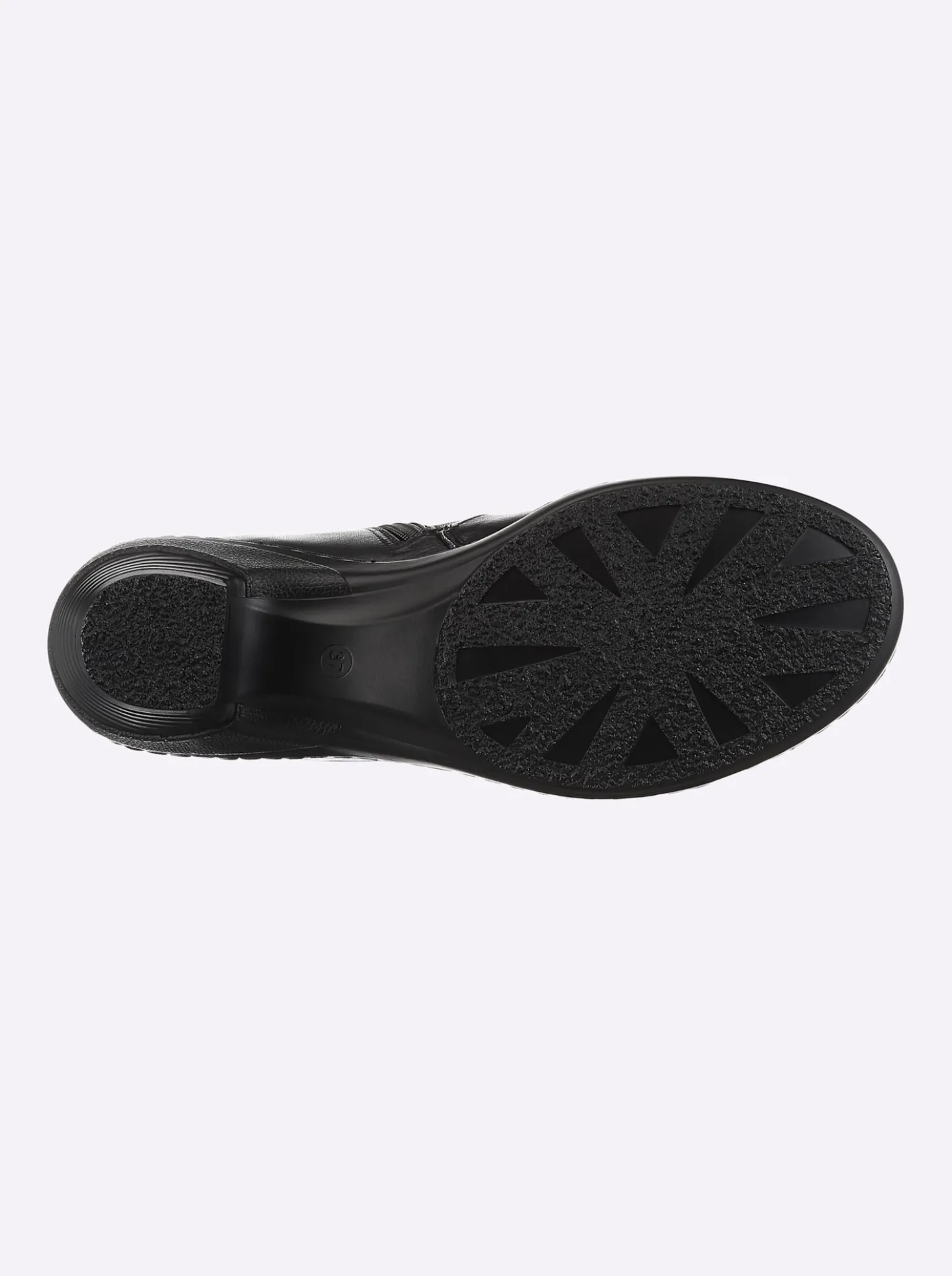 Stiefelette mit Leo-Muster, Glattleder