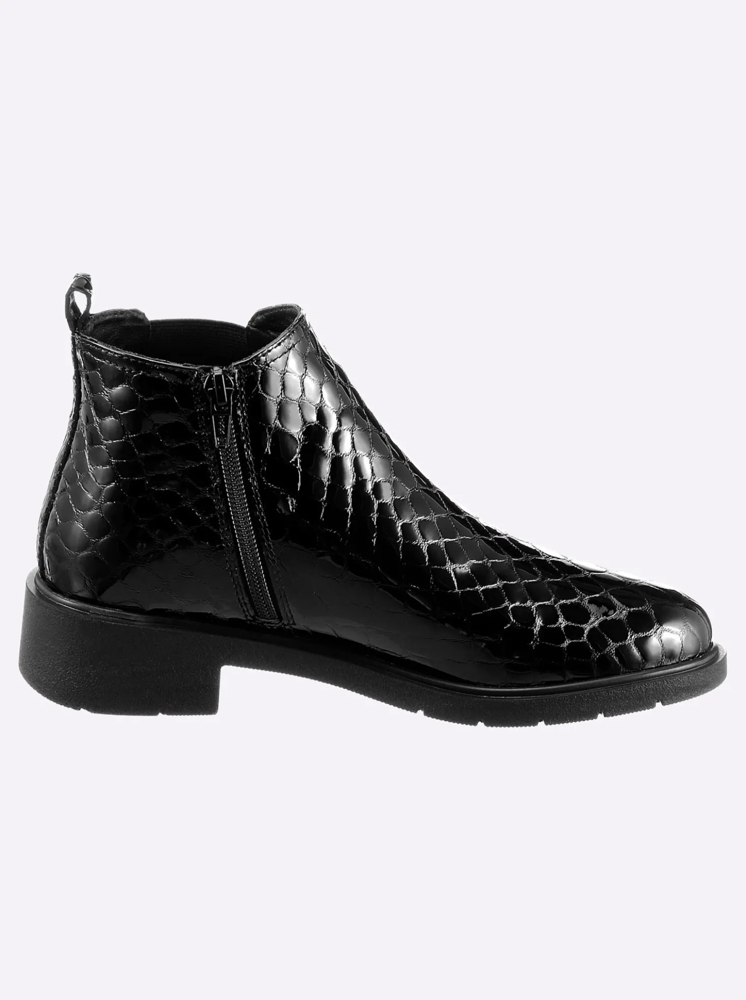 Stiefelette mit Prägung im Kroko-Look