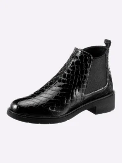 Stiefelette mit Prägung im Kroko-Look
