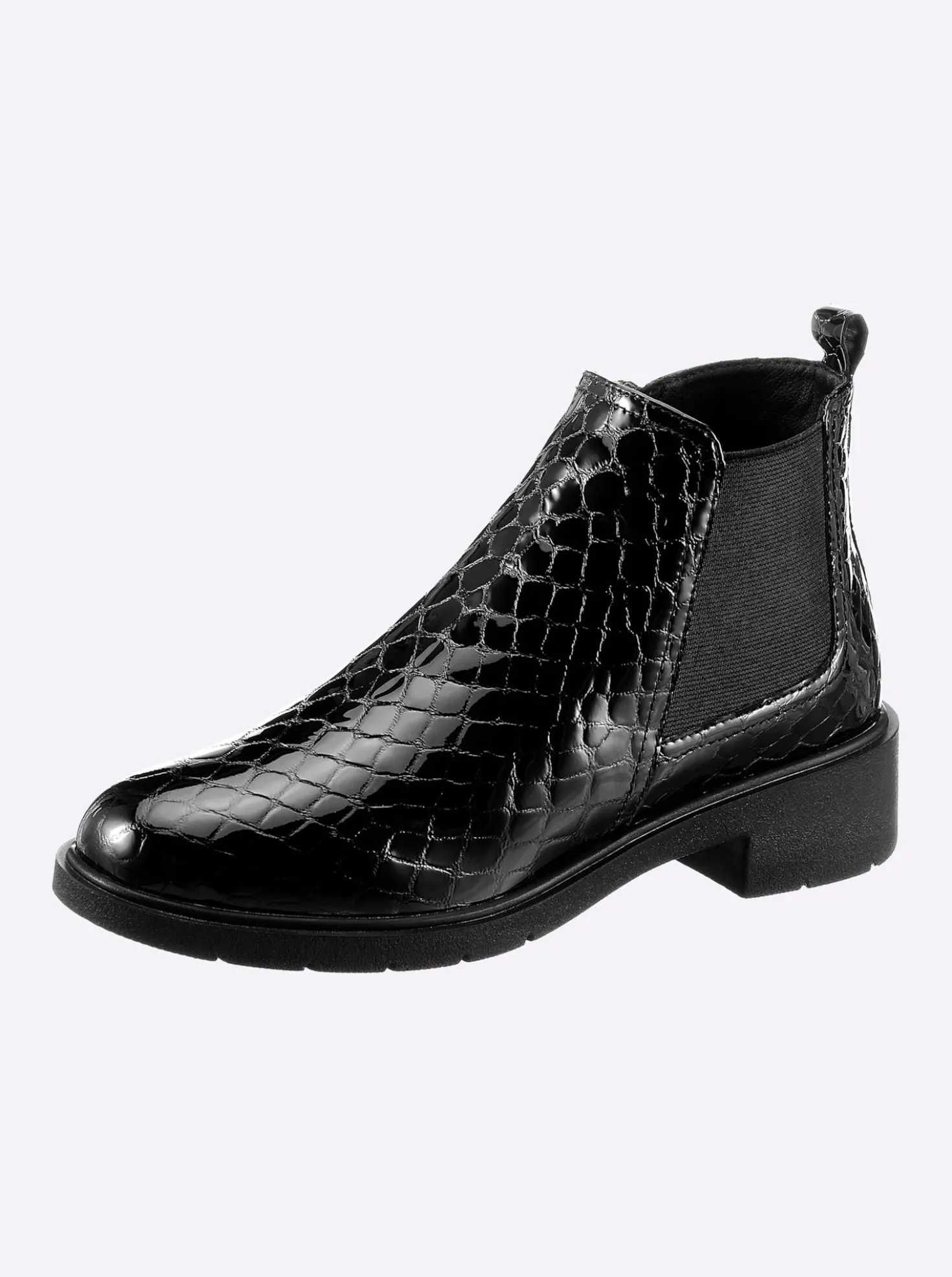 Stiefelette mit Prägung im Kroko-Look