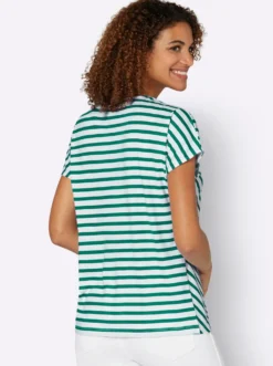 Streifenshirt mit überschnittenen Schultern