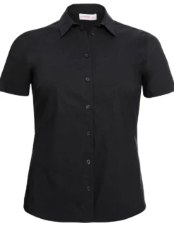 Stretchbluse mit kurzem Arm, leicht tailliert
