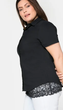 Stretchbluse mit kurzem Arm, leicht tailliert