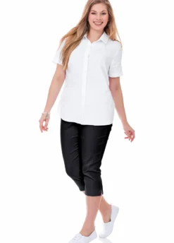 Stretchbluse mit kurzem Arm, leicht tailliert