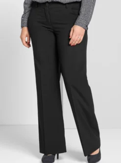 Stretch-Hose in weiter Form, mit Bügelfalte