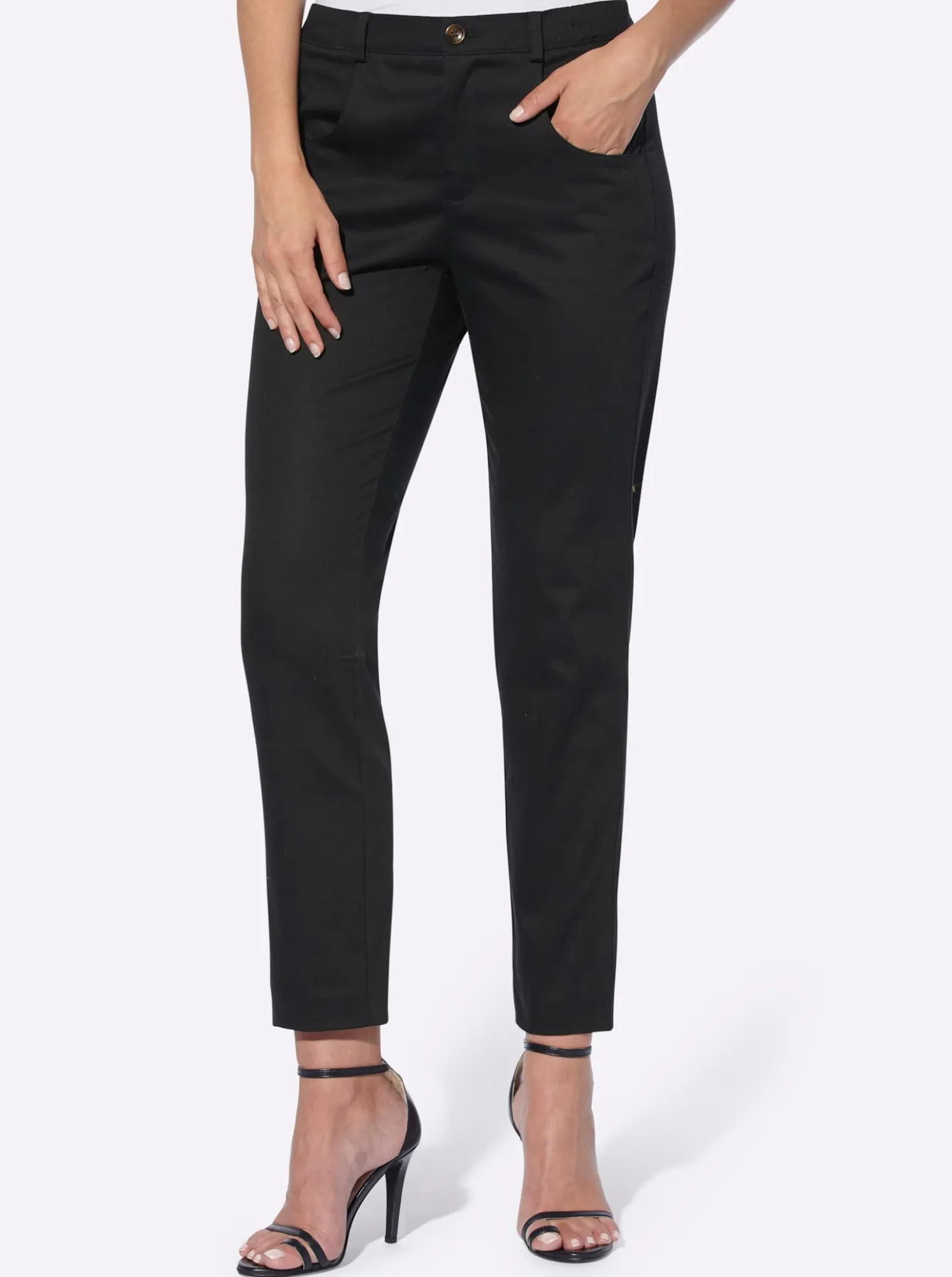 Stretch-Hose mit runden Taschen