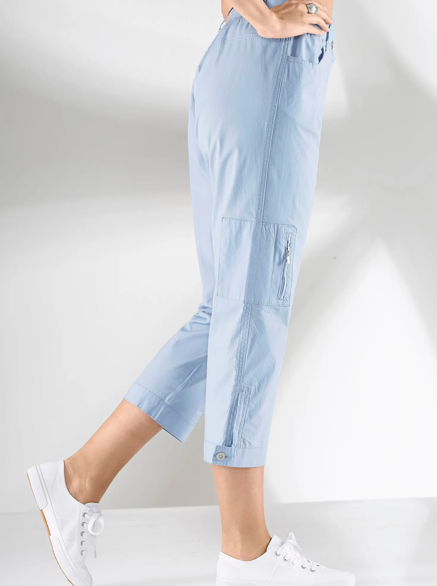 Stretch-Hose mit Zipper am Beinabschluss