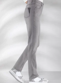 Stretch-Jeans in Used-Optik