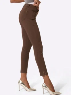 Stretch-Jeans mit Glitzersteinchen