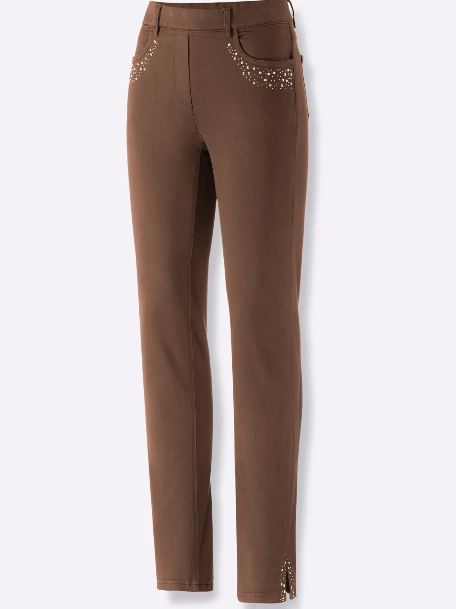 Stretch-Jeans mit Glitzersteinchen