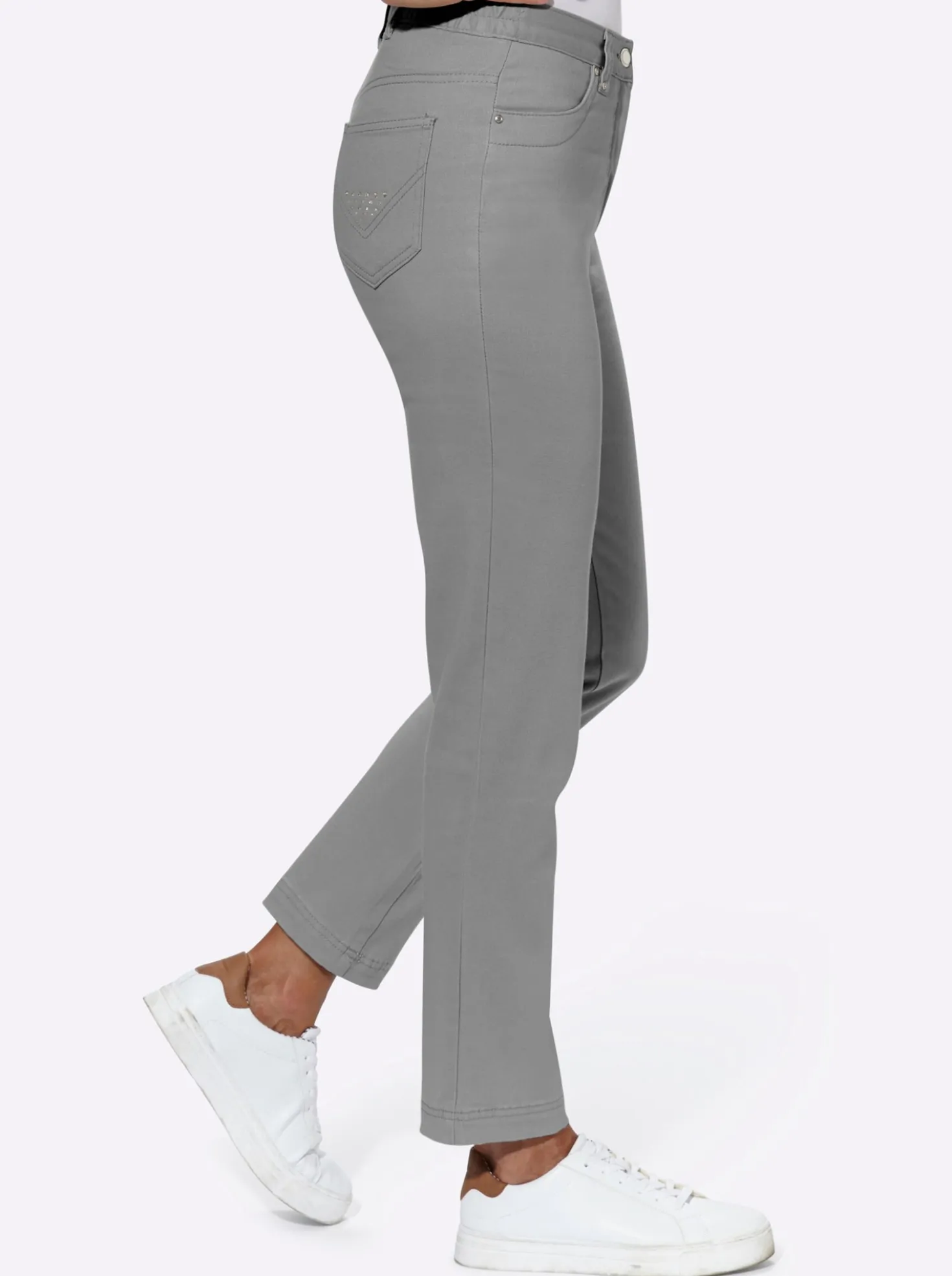 Stretch-Jeans mit Glitzersteinchen hinten