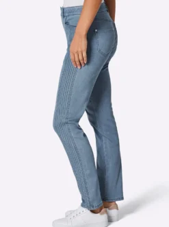 Stretch-Jeans mit seitlichen Biesen