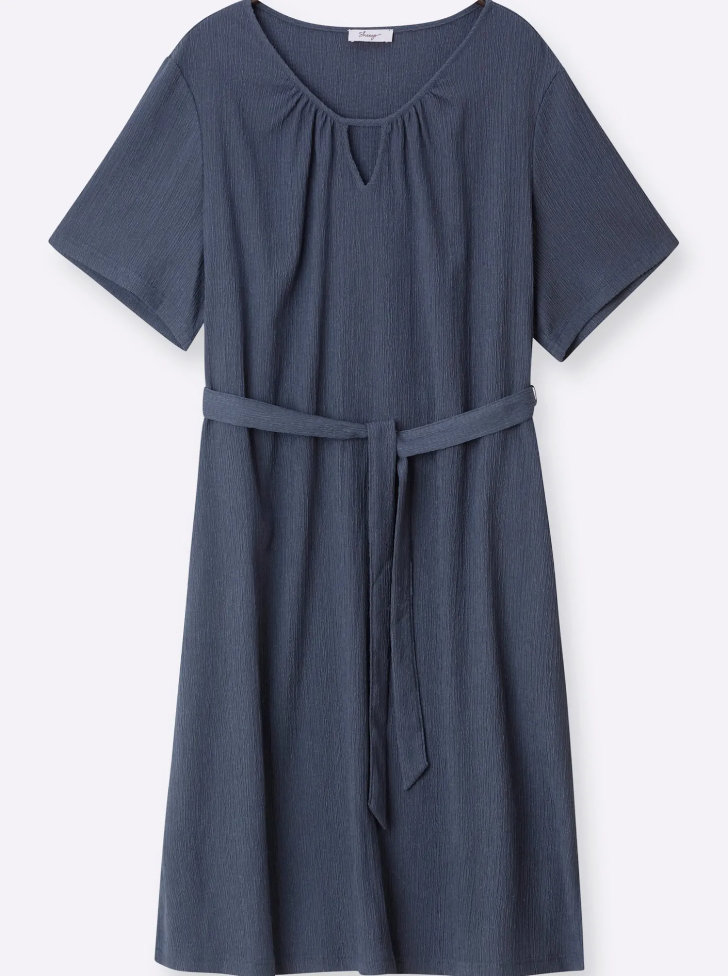 Stretchkleid mit Bindegürtel