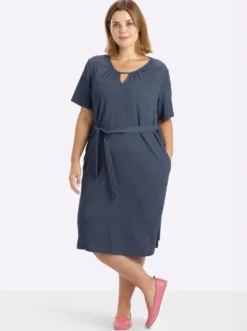 Stretchkleid mit Bindegürtel