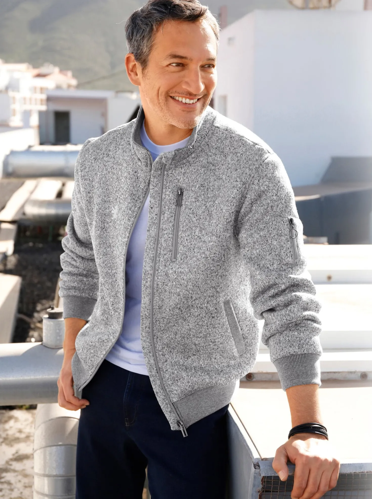 Strickfleece-Jacke