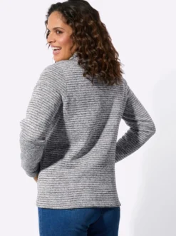 Strickfleecejacke mit Nahttaschen