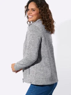 Strickfleecejacke mit Nahttaschen