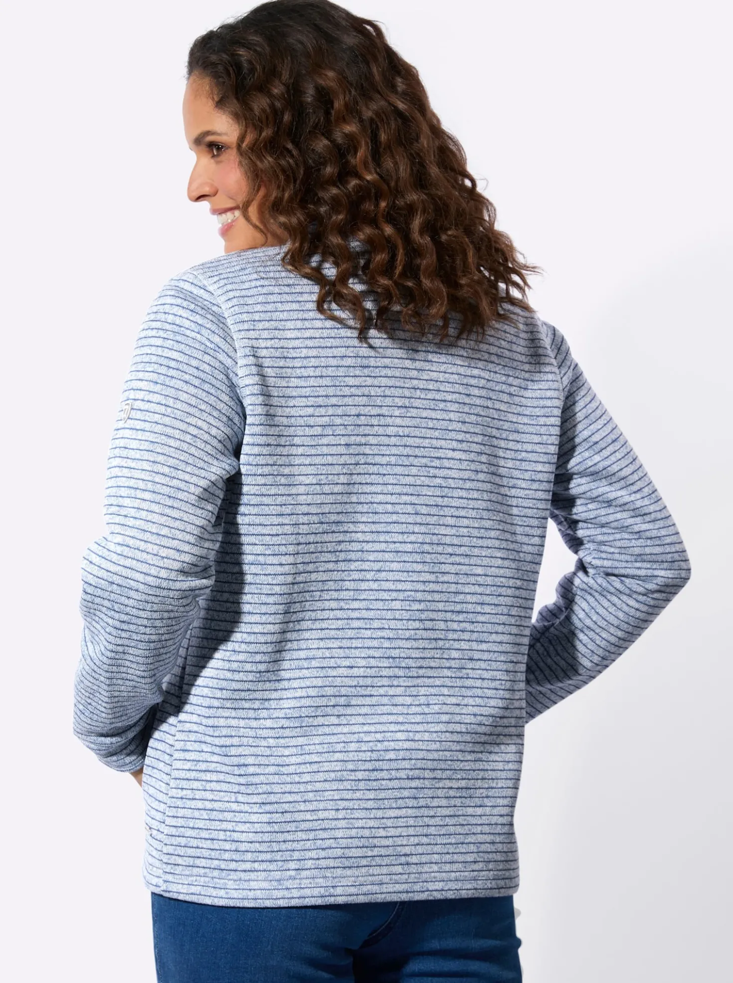 Strickfleecejacke mit Nahttaschen