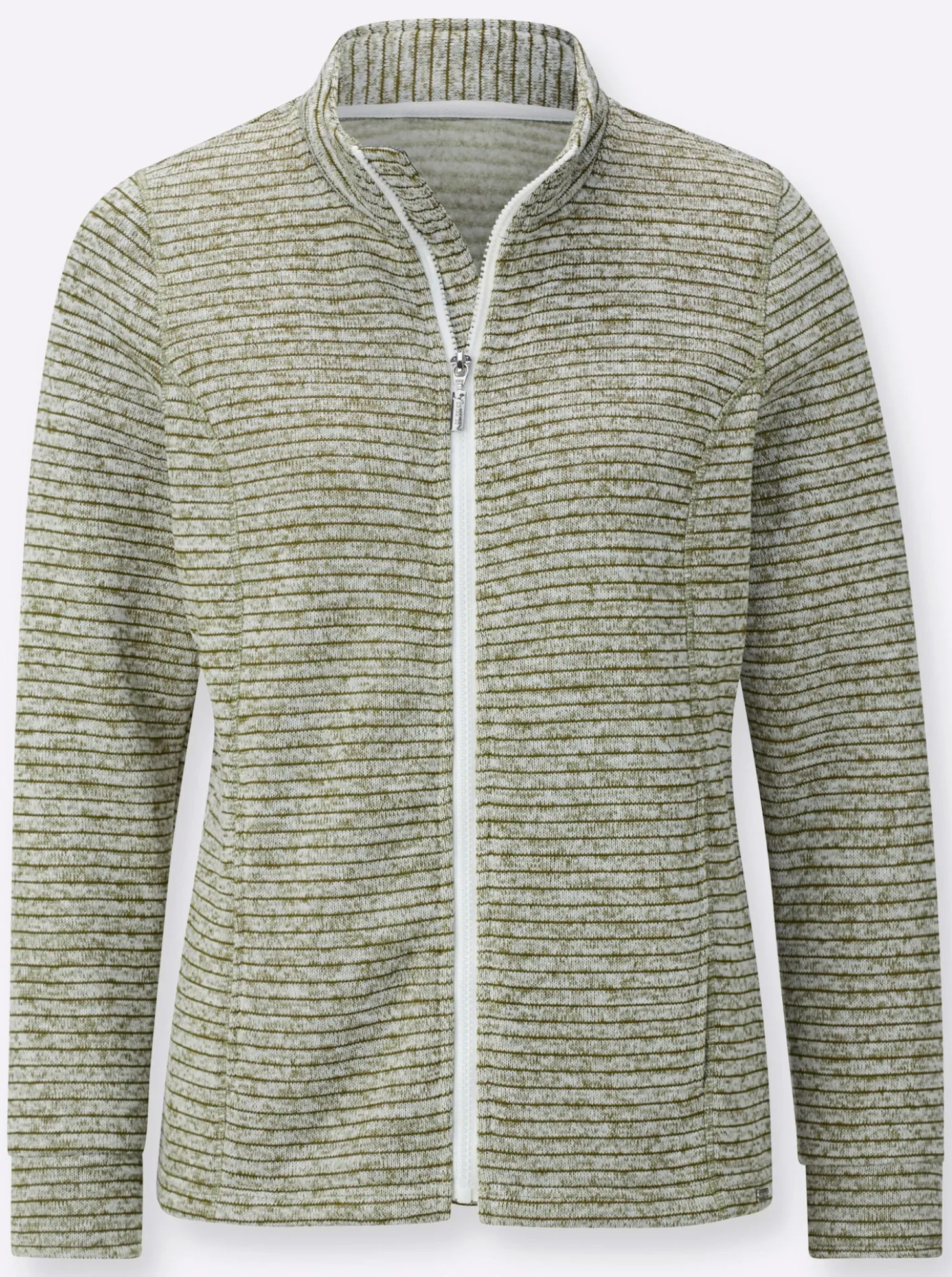Strickfleecejacke mit Nahttaschen