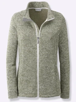 Strickfleecejacke mit Nahttaschen