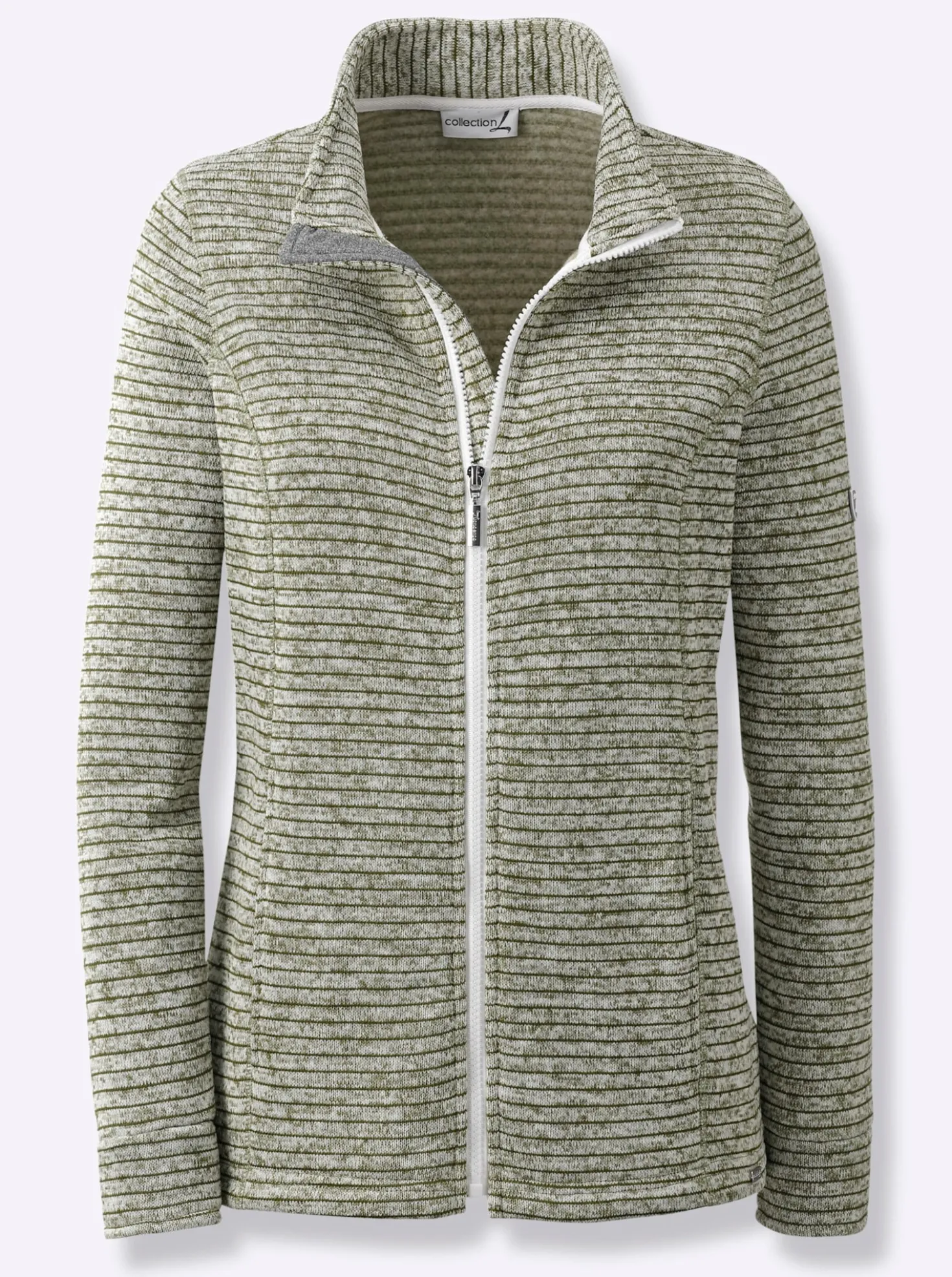 Strickfleecejacke mit Nahttaschen