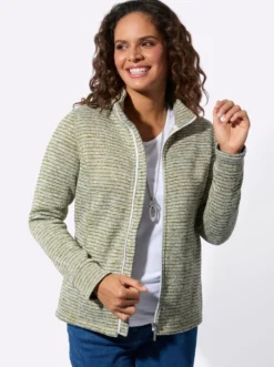 Strickfleecejacke mit Nahttaschen