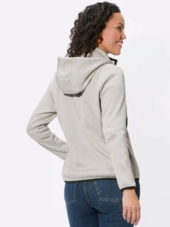 Strickfleecejacke mit seitlichen Strick-Einsätzen