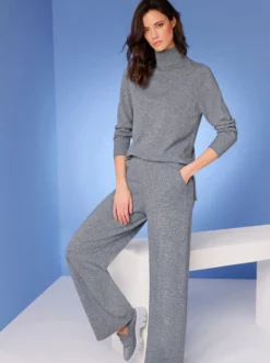 Strickhose mit 90% Schurwolle und 10% Kaschmir