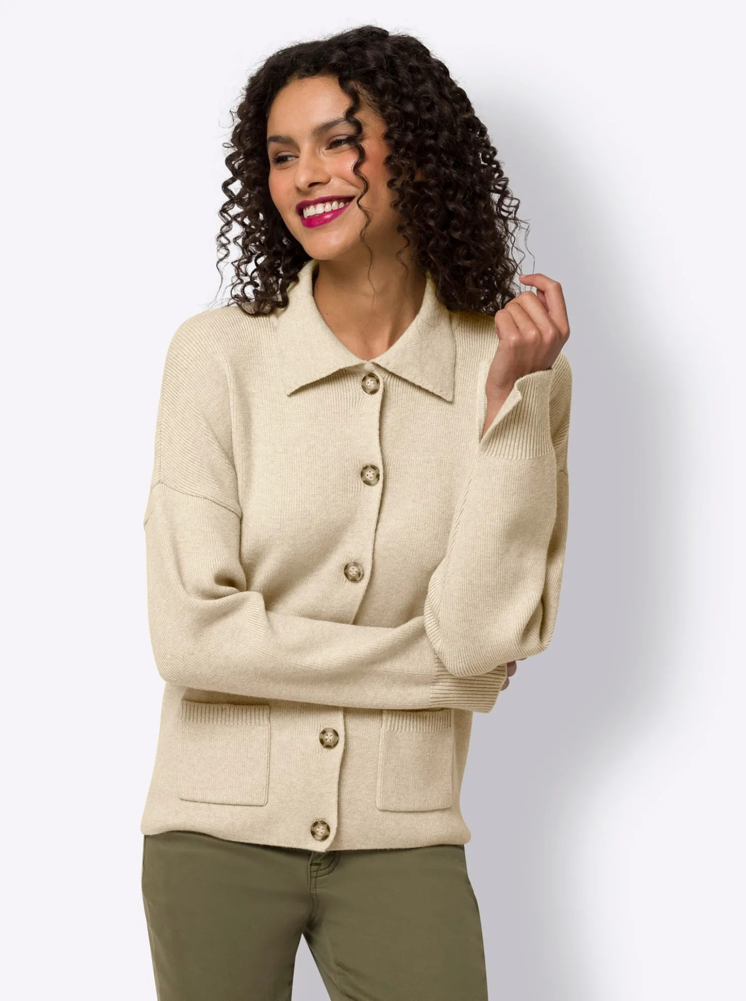 Strickjacke aus Flauschgarn