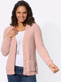 Strickjacke aus Popcorn-Garn