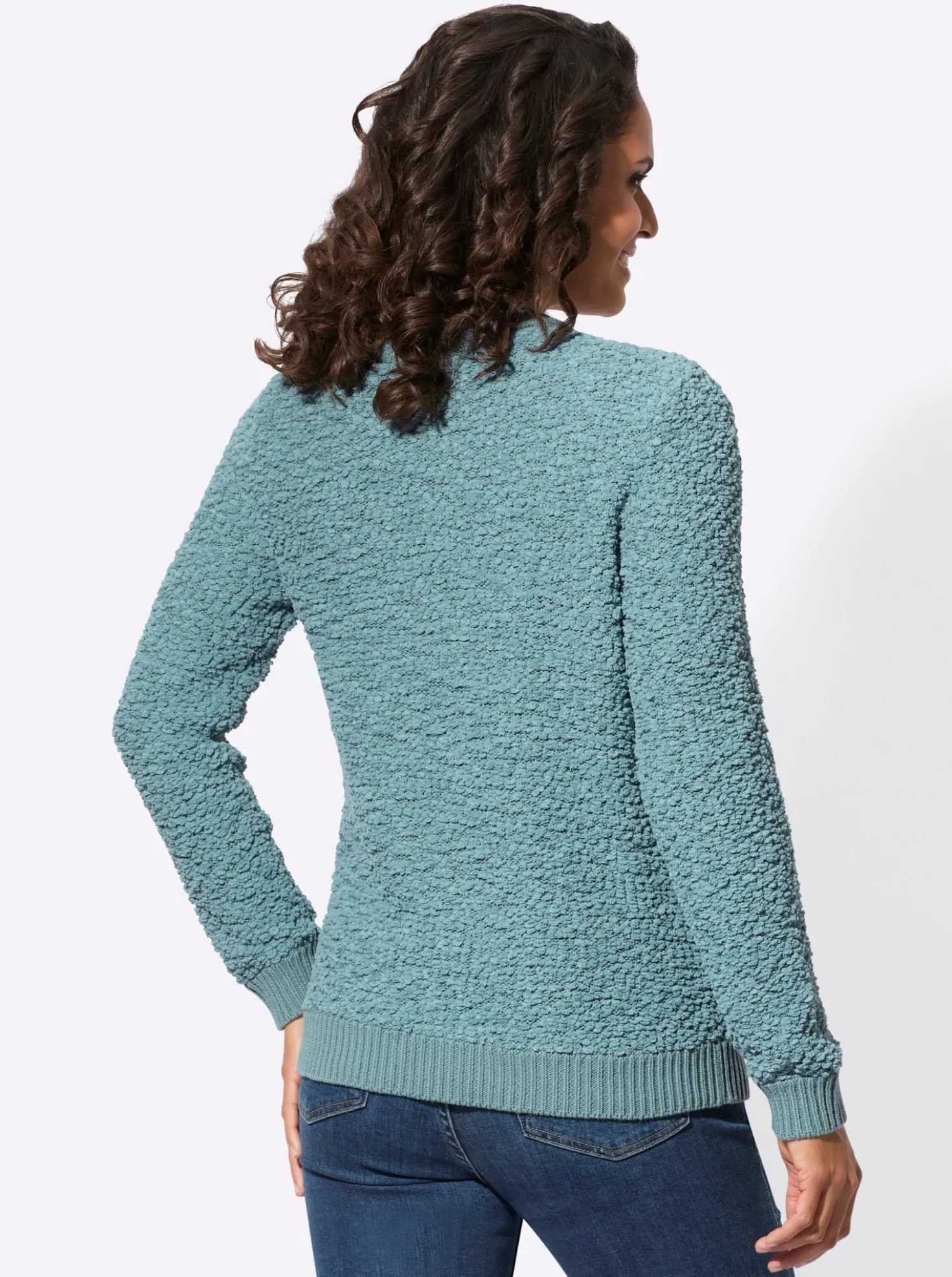 Strickjacke aus Popcorn-Garn