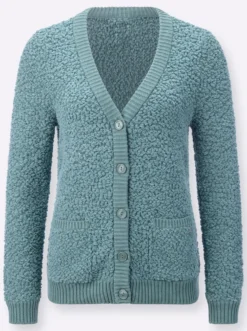 Strickjacke aus Popcorn-Garn