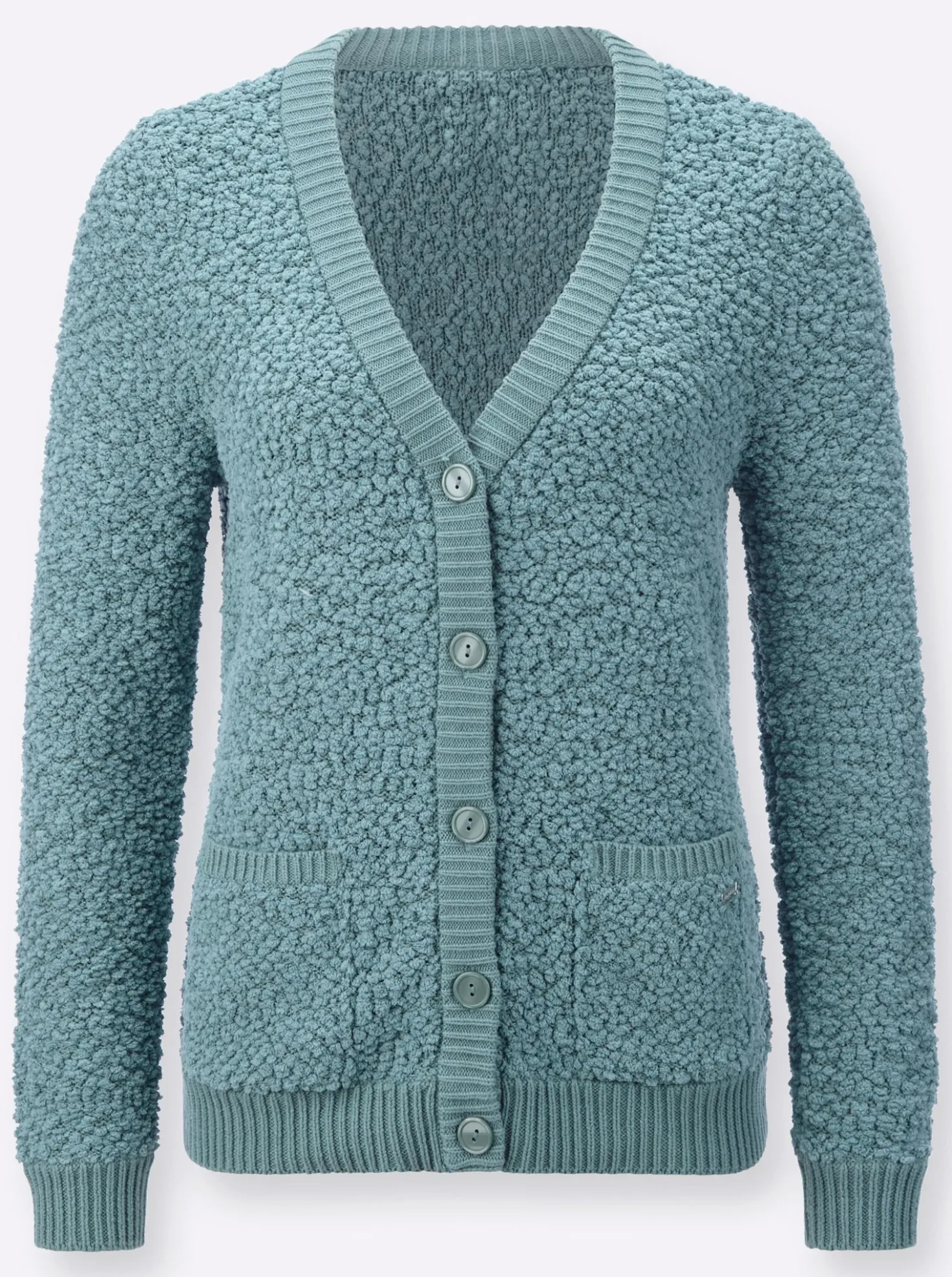 Strickjacke aus Popcorn-Garn