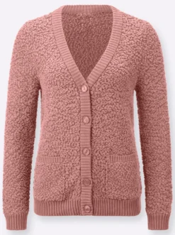 Strickjacke aus Popcorn-Garn