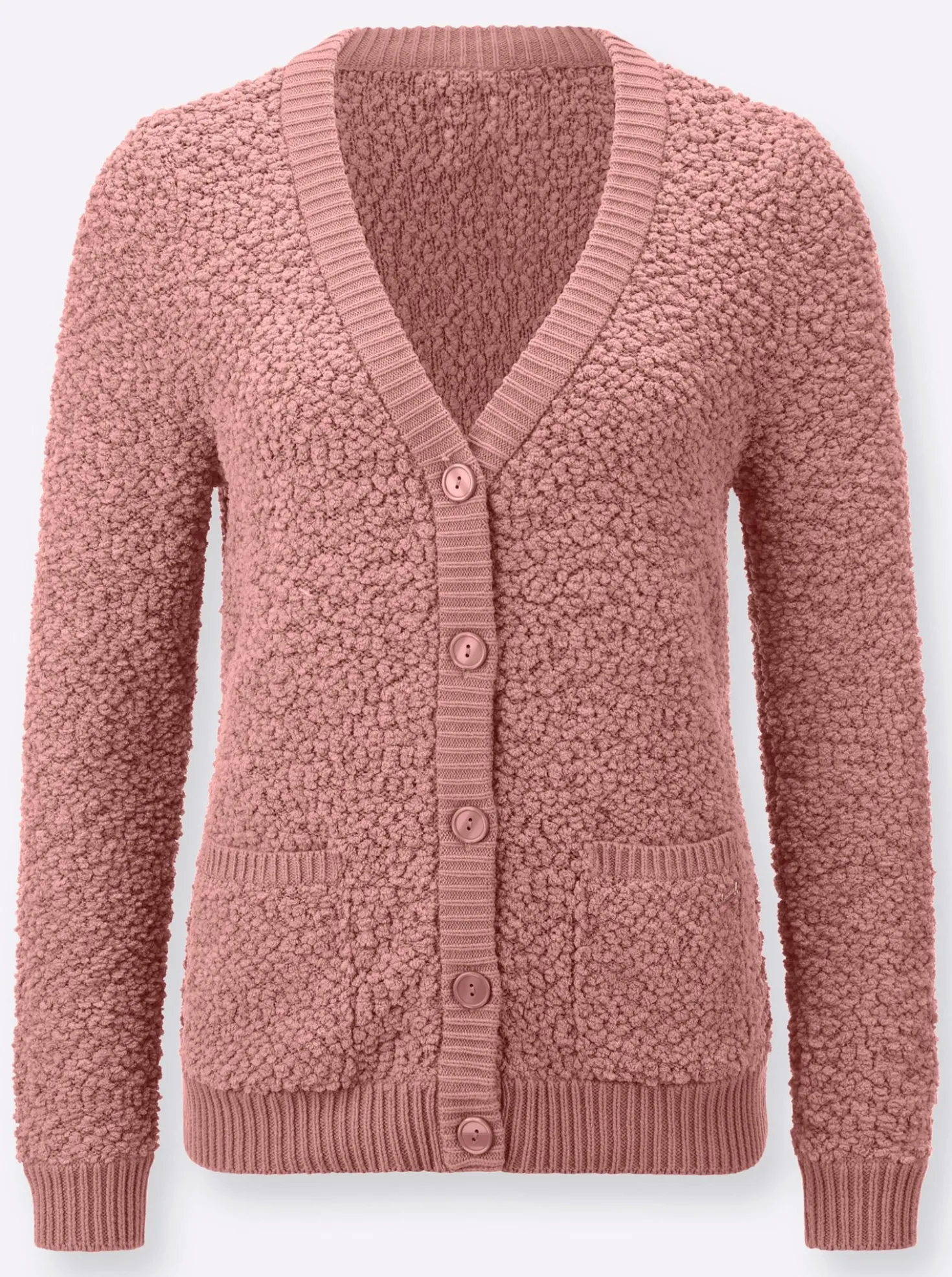 Strickjacke aus Popcorn-Garn