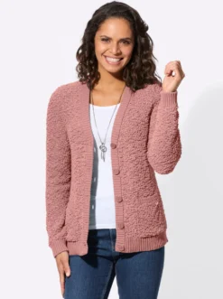 Strickjacke aus Popcorn-Garn