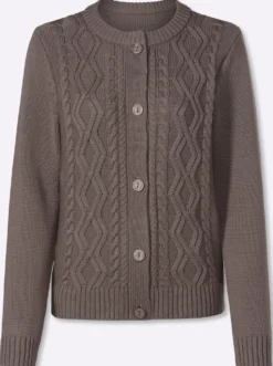 Strickjacke im Strickmuster-Mix