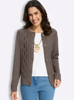 Strickjacke im Strickmuster-Mix