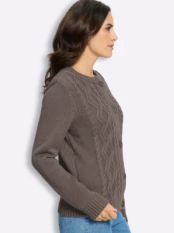Strickjacke im Strickmuster-Mix