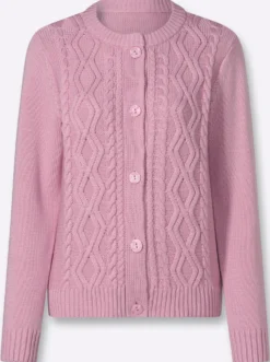 Strickjacke im Strickmuster-Mix