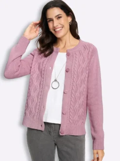 Strickjacke im Strickmuster-Mix