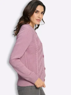 Strickjacke im Strickmuster-Mix