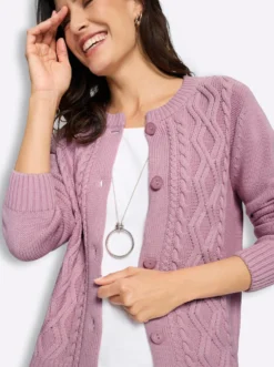 Strickjacke im Strickmuster-Mix
