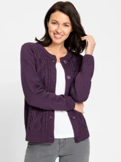Strickjacke im Strickmuster-Mix
